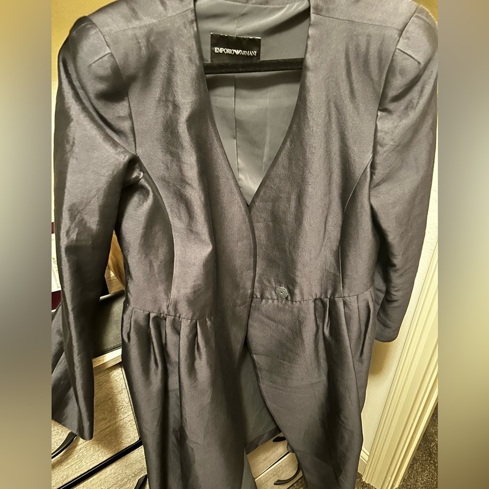 Emporio Armani Silver Trench Jacket Dress